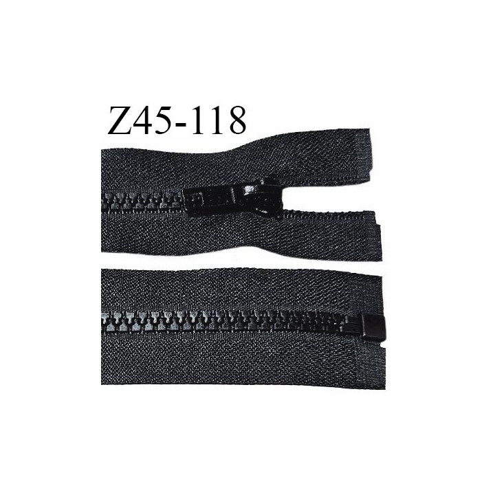 Fermeture zip 45 cm séparable couleur noir largeur 35 mm zip moulée couleur noir largeur 6 mm longueur 45 cm prix à l'unité