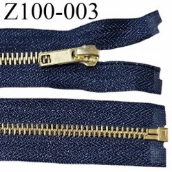 Fermeture 100 cm séparable couleur bleu marine glissière métal zip glissière couleur or largeur 6 mm longueur 100 cm
