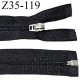 Fermeture 35 cm couleur noir séparable largeur 2.5 cm zip nylon largeur 4 mm longueur 35 cm prix à la pièce