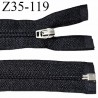 Fermeture 35 cm couleur noir séparable largeur 2.5 cm zip nylon largeur 4 mm longueur 35 cm prix à la pièce