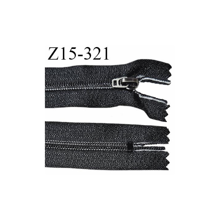 Fermeture 15 cm couleur noir non séparable curseur métal longueur 15 cm largeur 3.2 cm largeur du zip 5 mm prix à l'unité