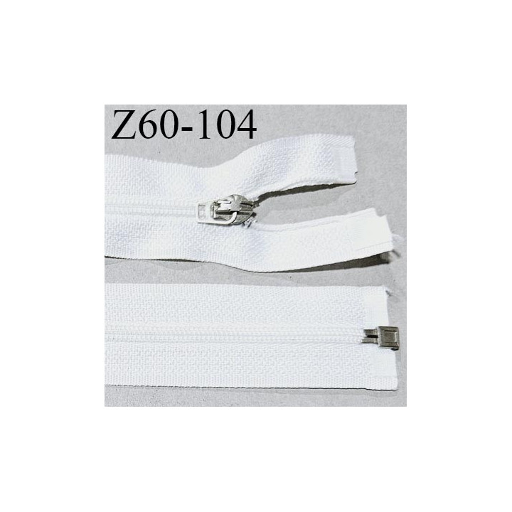 Fermeture 60 cm couleur naturel séparable curseur métal longueur 60 cm largeur 2.5 cm largeur du zip 4 mm prix à l'unité