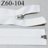 Fermeture 60 cm couleur naturel séparable curseur métal longueur 60 cm largeur 2.5 cm largeur du zip 4 mm prix à l'unité