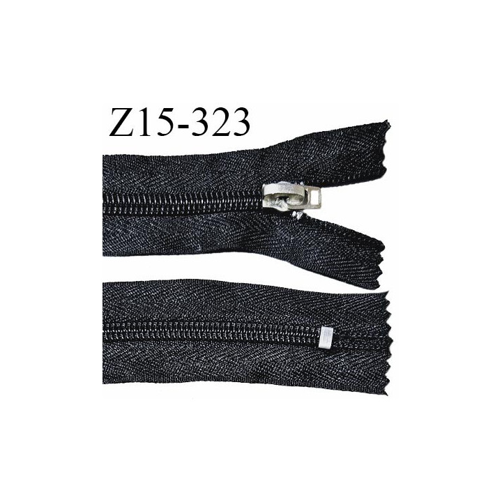 Fermeture 15 cm couleur noir non séparable curseur métal longueur 15 cm largeur 3.2 cm largeur du zip 6.5 mm prix à l'unité