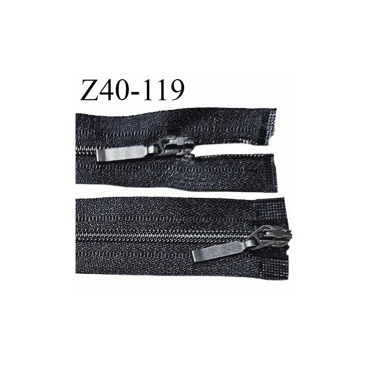 Fermeture zip 40 cm couleur noir double curseur longueur 40 cm largeur 2.5 cm zip métal largeur 4 mm prix à l'unité