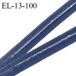 Elastique 13 mm anti-glisse haut de gamme couleur bleu largeur 13 mm largeur de la bande anti glisse 5 mm fabriqué en France