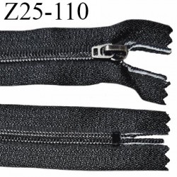Fermeture 25 cm couleur noir non séparable curseur métal longueur 25 cm largeur 3.2 cm largeur du zip 5 mm prix à l'unité