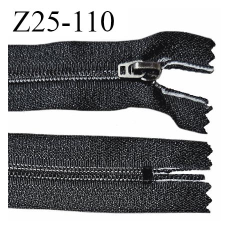 Fermeture 25 cm couleur noir non séparable curseur métal longueur 25 cm largeur 3.2 cm largeur du zip 5 mm prix à l'unité