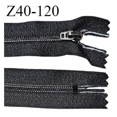 Fermeture 40 cm couleur noir non séparable curseur métal longueur 40 cm largeur 3.2 cm largeur du zip 5 mm prix à l'unité