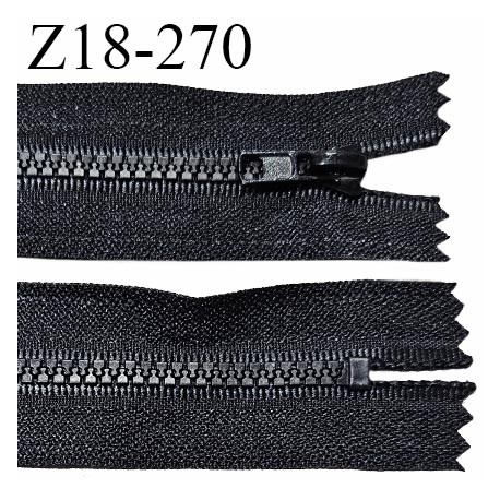 Fermeture zip moulée 17 cm non séparable couleur noir largeur 3.2 cm zip nylon 17 cm largeur 5 mm prix au mètre