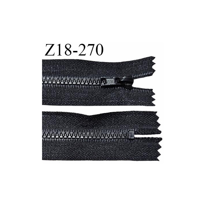 Fermeture zip moulée 17 cm non séparable couleur noir largeur 3.2 cm zip nylon 17 cm largeur 5 mm prix au mètre