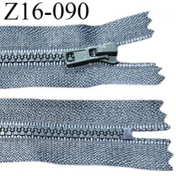 Fermeture zip moulée 16 cm non séparable couleur gris largeur 3.2 cm zip nylon 17 cm largeur 5 mm prix au mètre