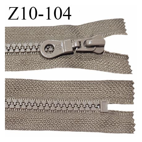 Fermeture zip moulée 10 cm non séparable couleur marron clair largeur 3.2 cm zip 10 cm largeur 6 mm prix au mètre