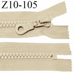 Fermeture zip moulée 10 cm non séparable couleur beige largeur 3.2 cm zip 10 cm largeur 6 mm prix au mètre