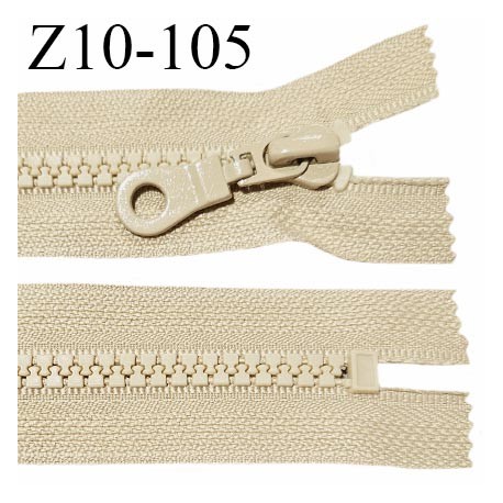 Fermeture zip moulée 10 cm non séparable couleur beige largeur 3.2 cm zip 10 cm largeur 6 mm prix au mètre