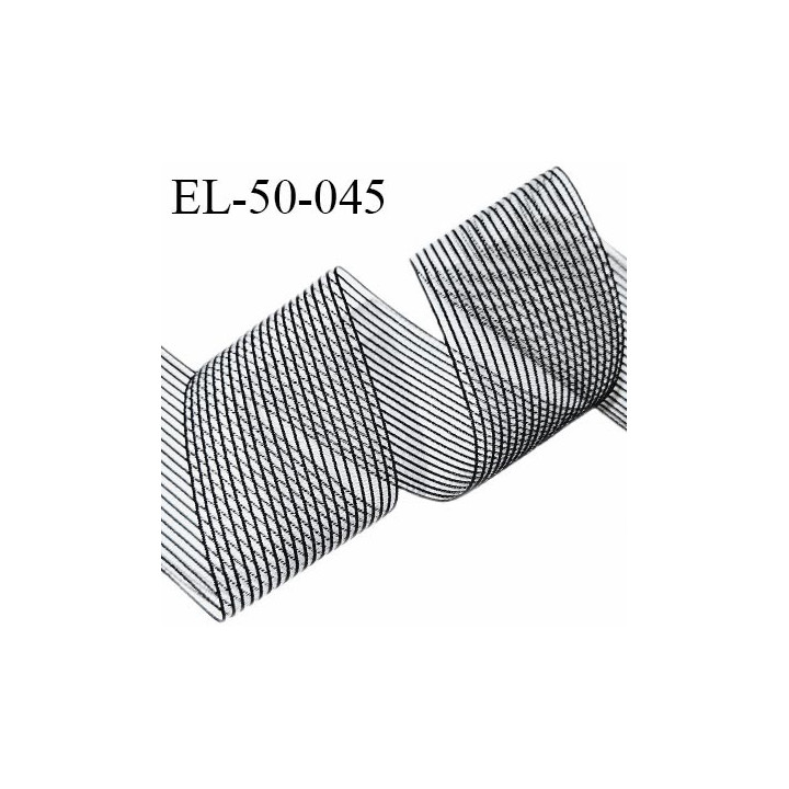 Elastique plat fronceur à smock largeur 55 mm couleur noir prix au mètre