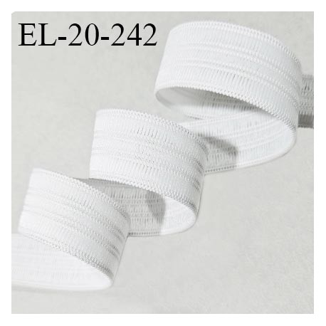 Elastique plat fronceur à smock largeur 20 mm couleur écru allongement +130% prix au mètre