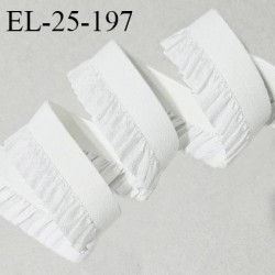 Elastique froufrou lingerie 24 mm couleur écru élastique 12 mm + 12 mm de froufrou fabriqué en France