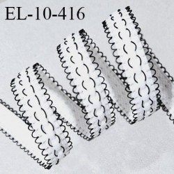 Elastique lingerie 10 mm picot haut de gamme couleur blanc et noir largeur 10 mm allongement +90% prix au mètre