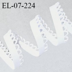Elastique picot 7 mm lingerie haut de gamme couleur blanc écru largeur 7 mm + 4 mm de picots allongement +140% prix au mètre