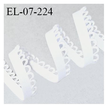 Elastique picot 7 mm lingerie haut de gamme couleur blanc écru largeur 7 mm + 4 mm de picots allongement +140% prix au mètre