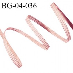 Droit fil à plat 4 mm spécial lingerie et couture du prêt-à-porter polyester couleur vieux rose clair fabriqué en France