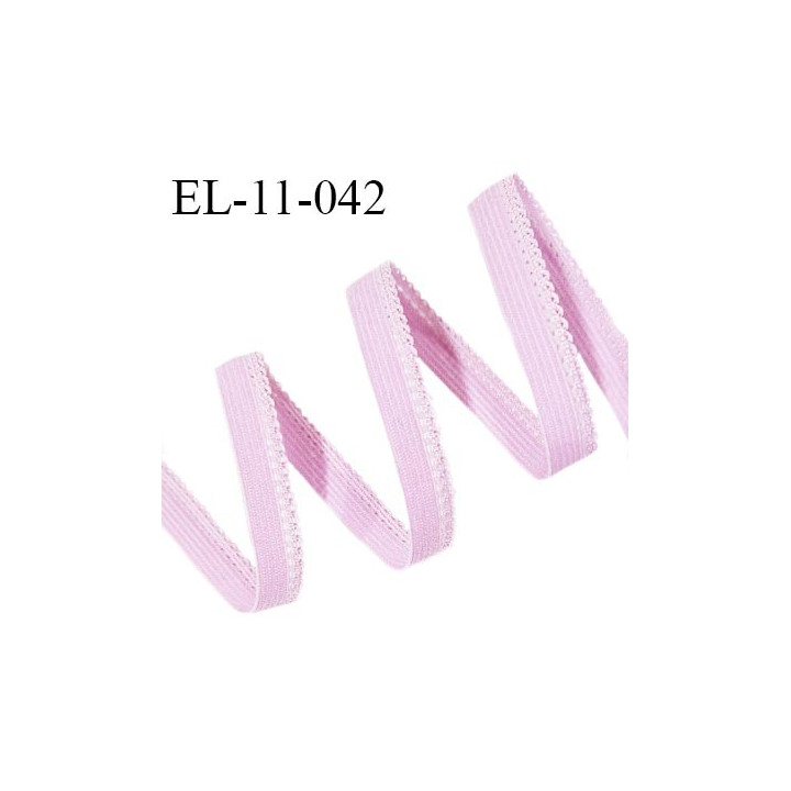 Elastique picot 11 mm haut de gamme couleur parme allongement + 140%  largeur 11 mm fabriqué en France prix au mètre
