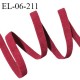 Elastique 6 mm fin spécial lingerie couleur rouge carmin fabriqué en France largeur 6 mm allongement +190% prix au mètre