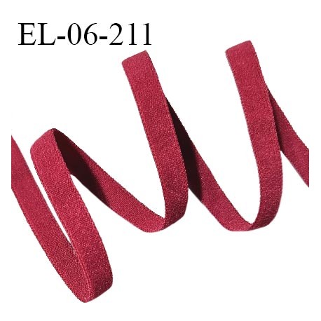 Elastique 6 mm fin spécial lingerie couleur rouge carmin fabriqué en France largeur 6 mm allongement +190% prix au mètre