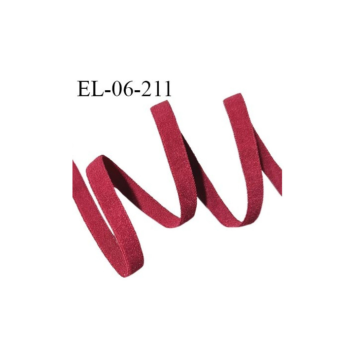 Elastique 6 mm fin spécial lingerie couleur rouge carmin fabriqué en France largeur 6 mm allongement +190% prix au mètre