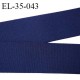 Elastique 35 mm aspect velours bande spécial lingerie et sport très belle qualité couleur bleu marine fabriqué en France
