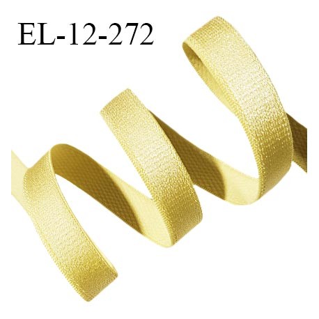 Elastique lingerie 12 mm haut de gamme couleur jaune pâle brillant largeur 12 mm allongement +60% prix au mètre