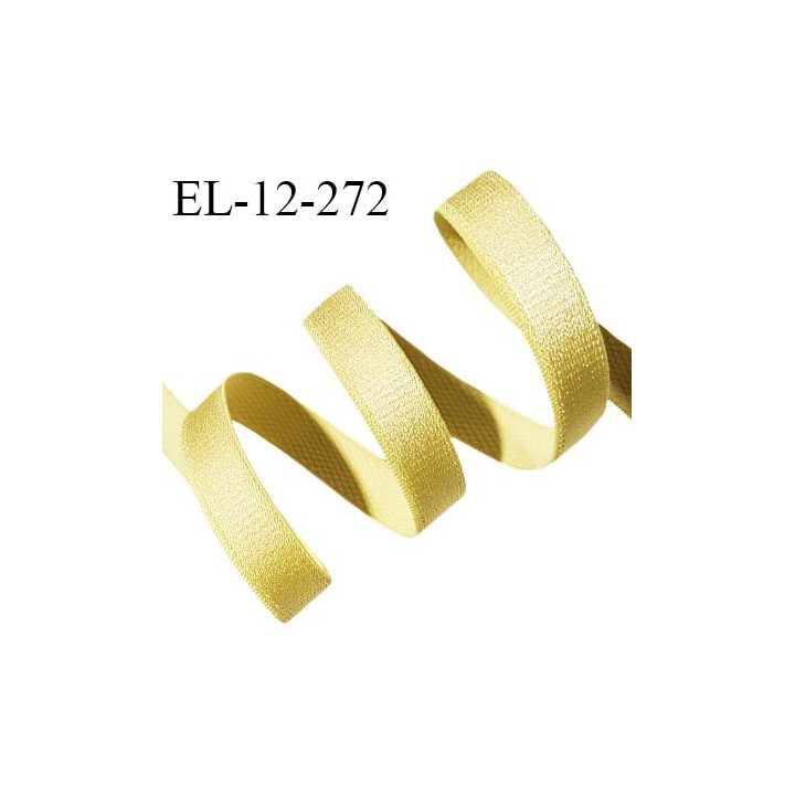 Elastique lingerie 12 mm haut de gamme couleur jaune pâle brillant largeur 12 mm allongement +60% prix au mètre