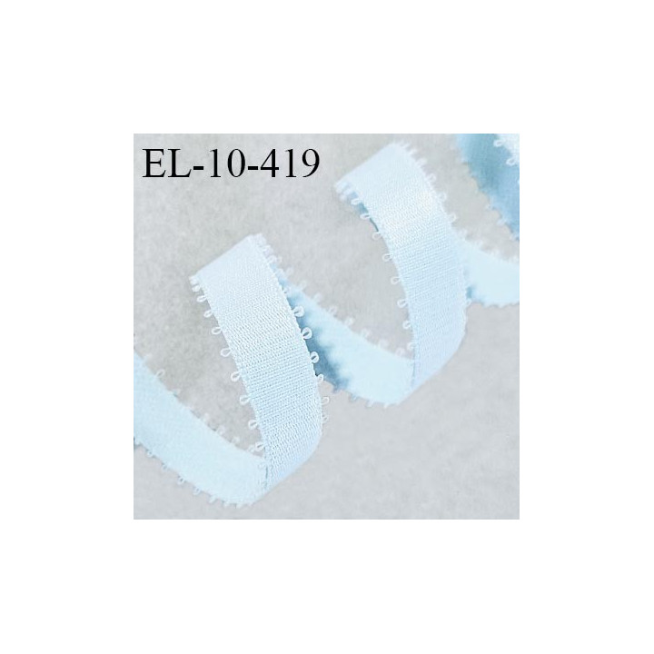 Elastique lingerie 10 mm picot haut de gamme couleur bleu ciel largeur 10 mm allongement +50%