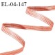 Elastique lingerie 4 mm couleur terracotta largeur 4 mm fabriqué en France allongement +180% prix au mètre