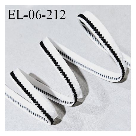 Elastique 6 mm lingerie couleur blanc et noir fabriqué en France largeur 6 mm allongement +150% prix au mètre