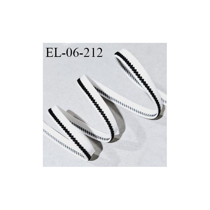 Elastique 6 mm lingerie couleur blanc et noir fabriqué en France largeur 6 mm allongement +150% prix au mètre