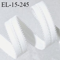 Elastique picot lingerie 15 mm haut de gamme couleur écru largeur 15 mm + picots allongement +40% prix au mètre