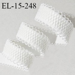 Elastique picot lingerie 15 mm haut de gamme couleur écru largeur 15 mm + picots allongement +60% prix au mètre