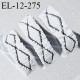 Elastique lingerie 12 mm fronceur haut de gamme couleur écru et noir avec motif largeur 12 mm allongement +90% prix au mètre