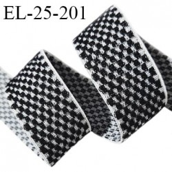 Elastique lingerie 25 mm couleur gris et noir largeur 25 mm allongement +120% prix au mètre