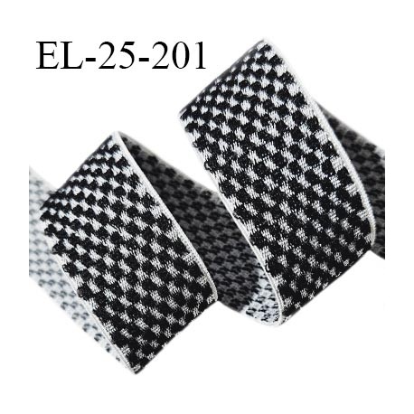 Elastique lingerie 25 mm couleur gris et noir largeur 25 mm allongement +120% prix au mètre