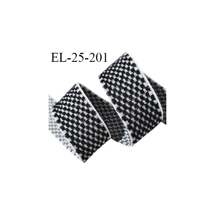 Elastique lingerie 25 mm couleur gris et noir largeur 25 mm allongement +120% prix au mètre