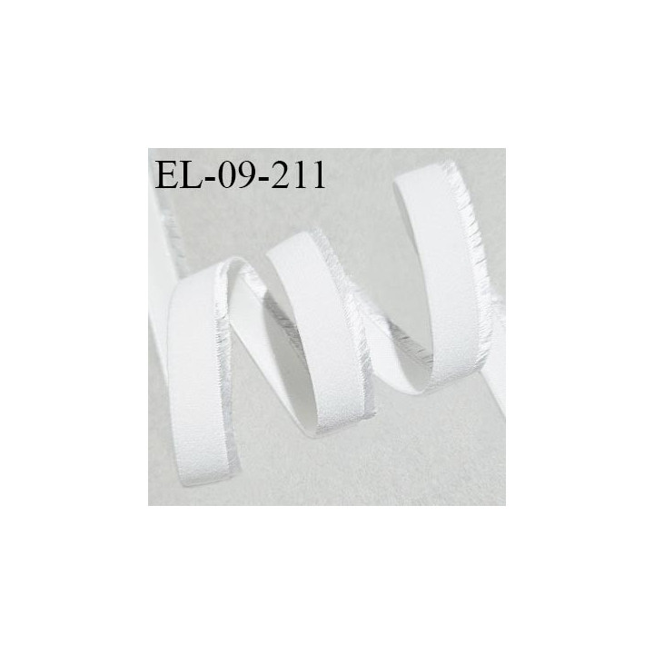 Elastique picot 9 mm lingerie couleur écru avec petite frange satinée largeur 9 mm haut de gamme allongement +160% prix au mètre