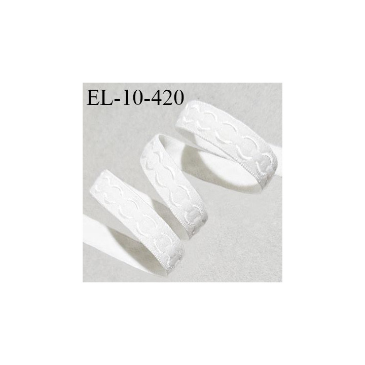 Elastique lingerie 10 mm haut de gamme couleur écru avec motif satiné largeur 10 mm très doux au toucher