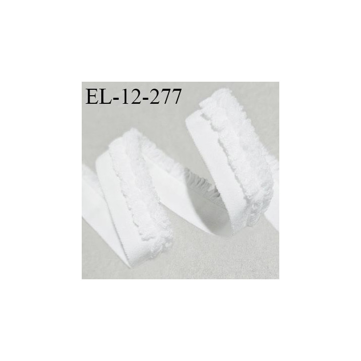 Elastique lingerie 12 mm haut de gamme couleur écru avec bande boucle froufrou velours largeur 12 mm