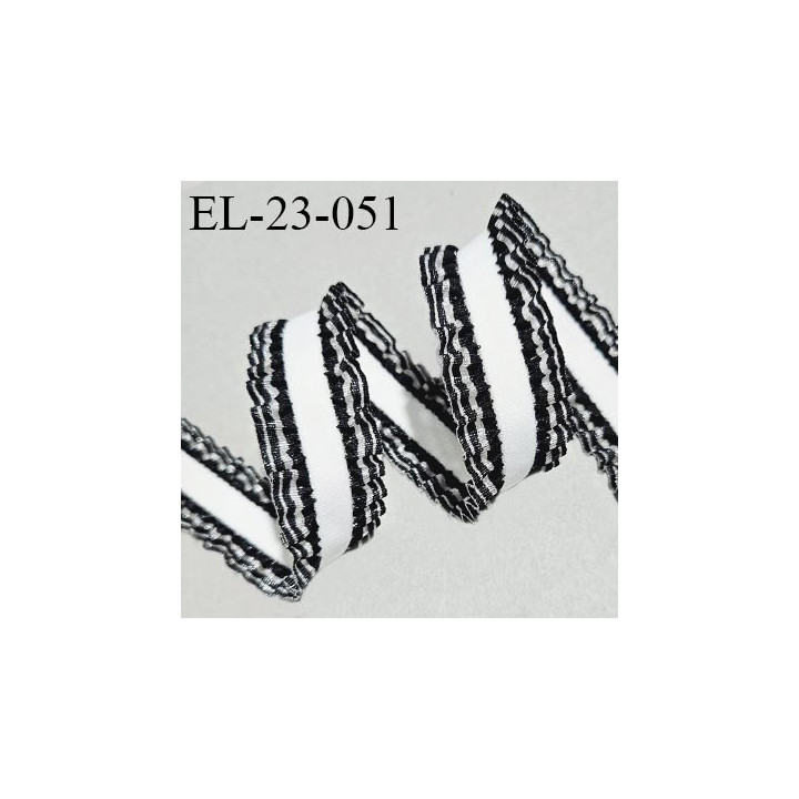 Elastique lingerie 22 mm froufrou couleur écru froufrou noir et gris fabriqué en France