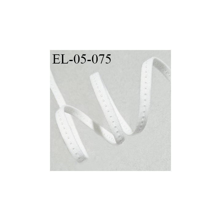 Elastique 5 mm lingerie haut de gamme fabriqué en France couleur écru avec surpiqures largeur 5 mm légèrement bombé