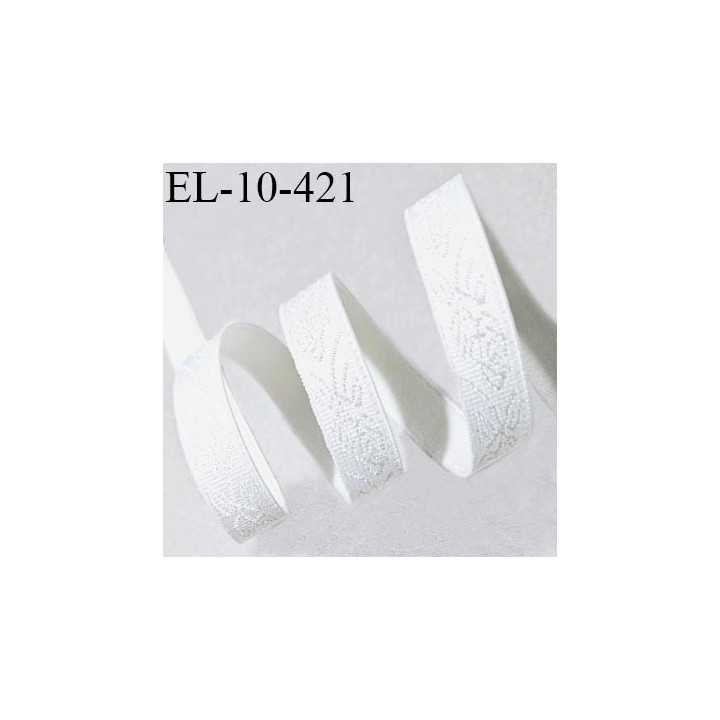 Elastique lingerie 10 mm haut de gamme couleur écru avec motif satiné largeur 10 mm très doux au toucher