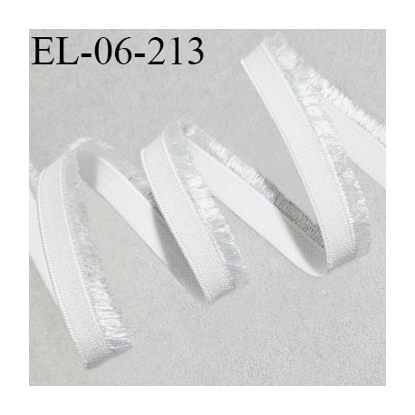 Elastique picot 6 mm lingerie couleur écru avec petite frange satinée largeur 6 mm haut de gamme allongement +160% prix au mètre